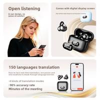 Écouteurs Bluetooth à Clip Ouvert X62 Sport CE FCC RoHS avec Traduction en 150 Langues et Micro pour Appels, Casque Sans Fil à Clip d'Oreille