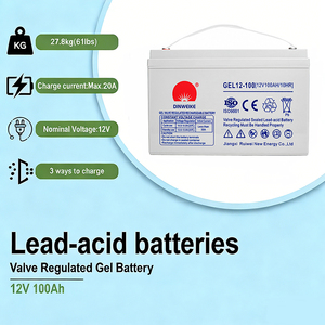 <span class=keywords><strong>Batterie</strong></span> Gel AGM à Décharge Profonde <span class=keywords><strong>12V</strong></span> 100Ah Sans Entretien VRLA Rechargeable pour Panneau <span class=keywords><strong>Solaire</strong></span> Hors Réseau, Système de Camping-Car et Marine - Product Image 2