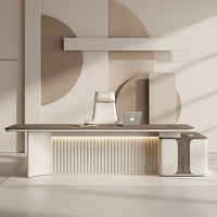 Bureaux de direction modernes en forme de L pour ordinateur, en bois, pour patron, manager, PDG, ensemble de luxe avec chaises et table, personnalisation de meubles