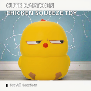 Jouets de décompression en forme de petit poulet jaune mignon en PU à rebond lent, jouets amusants en plastique pour <span class=keywords><strong>la</strong></span> relaxation - Product Image 2
