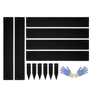 Bac à fleurs surélevé rectangulaire en acier corten noir de 6 pouces, bac de jardinage DIY, design rustique et robuste pour aménagement paysager - Product Image 2