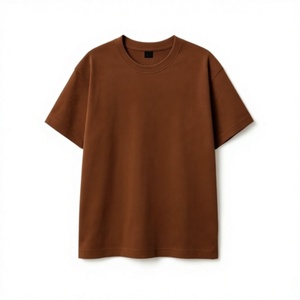 High Quality Summer Knit 100% Cotton Men Casual T Shirt Breathable Soft Heavyweight Blank Round Neck Custom <b>Logo</b> Wholesale - Product Image 2