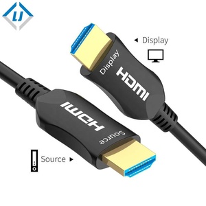 Câble <span class=keywords><strong>HDMI</strong></span> à fibre optique active HDR 3D 4K HDCP 1,5m-300m avec boîtier métallique plaqué or 8K LJ Electronic LTD - Product Image 1