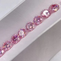 Lerca vente en gros multicolore rond en vrac Moissanite pastèque rouge rose bleu jaune VVS 3EX coupe GRA pierre Moissanite certifiée