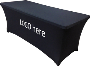Căng bảng vải cho 4ft <span class=keywords><strong>6</strong></span> <span class=keywords><strong>ft</strong></span> 8ft bảng và hình chữ nhật màu đen được trang bị Khăn trải bàn cho ăn tiệc cưới và adtivity - Product Image 3