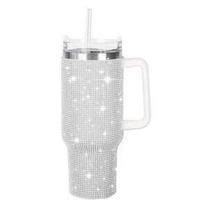 40oz stainless steel sippy cup Diamond-encrusted <b>Glittering</b> tumblers wholesale bulk Vacuum double-wall rhinestone tumbler 40oz - Product Image 6