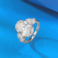 S925 argent Sterling Pigeon oeuf anneau grand 10*15mm ovale coupe Zircon géométrique Style européen américain transfrontalier pour hommes femmes