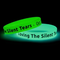 Pulseras de Goma Ecológicas Personalizadas que Brillan en la Oscuridad, Resistentes al Agua, con Logotipo y Mensaje Personalizados