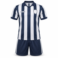 Ensemble de maillots de football rayés classiques personnalisés pour la maison, uniforme d'équipe de football entièrement sublimé, club OEM