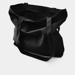 designer handbags famous brands Custom Logo Large Plain Thick Lined Shopper Shopping Cotton Cloth Tote Black Canvas bag