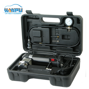 ホットセール中！ポータブル シルバー/ゴールド 12V ダブルシリンダー メタル製 車用タイヤ空気入れ エアコンプレッサー 静音設計 - Product Image 6