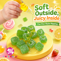 Bonbons gélifiés OEM en gros, en forme de stylo, au goût de confiture acidulée, avec remplissage liquide en gel à presser, fruités et moelleux, bonbons fantaisie pour cadeaux de fête d'enfants