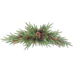 Feuilles de pir artificielles en hiver, aiguilles de pin, cônes suspendus pour murs, décoration de noël, ornement de porte avant, goutte d'eau - Product Image 5