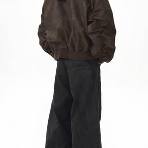 เสื้อแจ็คเก็ตบอมเบอร์หนัง PU แบบสองชิ้นปลอม สไตล์แฟชั่นสตรีท ปิดซิป กันลม มีฮู้ด สำหรับผู้ชาย จากผู้ผลิตเสื้อแจ็คเก็ต - Product Image 4