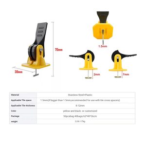 Kit de réglage professionnel pour panneaux de <span class=keywords><strong>porte</strong></span> et armoires, avec levier de levage manuel de précision à filetage fin, pour un travail économe en effort - Product Image 2