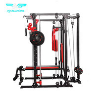 Station de musculation multifonctionnelle tout-en-un en acier inoxydable pour usage domestique, avec Smith Machine, Crossover à câbles et Power Rack, gain de place
