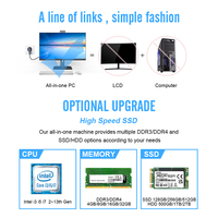 Ordinateur Tout-en-un Barebone PC I7 I5 Moins Cher 21.5'' 23.8" 4G 8G 256G SSD Rotatif Bureau Gaming Tout-en-un