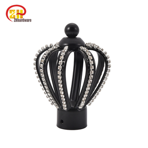 Có thể mở rộng mở rộng thanh rèm cực sắt kim loại phụ kiện kim loại màu đen Rèm hoa finials ACM kim loại rèm động cơ 7cm - Product Image 3