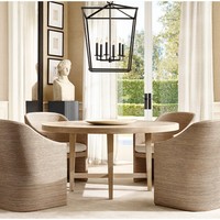 Table à manger ronde contemporaine française, mobilier de salle à manger |   Table à manger design pour villas, hôtels et chambres d'hôtes - Personnalisable