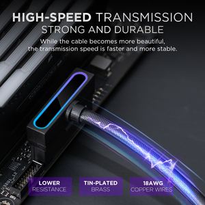 Câble d'extension d'alimentation PC AsiaHorse Hydrus-24PIN ARGB LED en cuivre intégré, minimaliste, pour carte mère de PC - Product Image 4