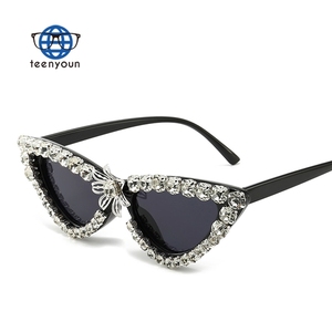 Teenyoun – <span class=keywords><strong>lunettes</strong></span> <span class=keywords><strong>de</strong></span> <span class=keywords><strong>soleil</strong></span> œil <span class=keywords><strong>de</strong></span> chat pour femmes, vente en gros, strass, bon marché, vente en gros - Product Image 1