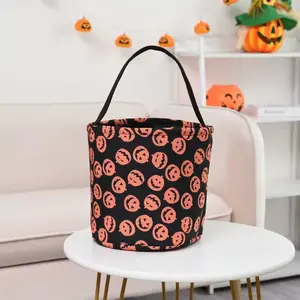 Vente chaude lumière LED Halloween décor citrouille fête truc ou traiter sac fantôme Halloween bonbons cadeau sac fourre-tout pour la décoration de fête