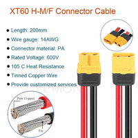 Cable Pigtail Macho-Hembra 12AWG XT60H-M XT60H-F, Arnés de Cables con Conector 2P XT60H para Carga de Baterías Lipo RC