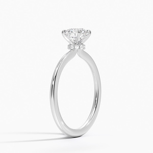 Anillo de compromiso clásico blanco plateado con cristal brillante, joyería para propuesta de matrimonio, regalo romántico para mujer - Product Image 4