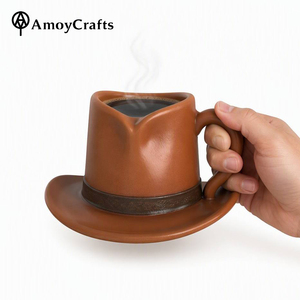 OEM/ODM <strong>Custom</strong> Western Cowboy Hat Shaped Coffee <strong>Beer</strong> <strong>Mug</strong> Ceramic Novelty Creative Cup - Product Image 1