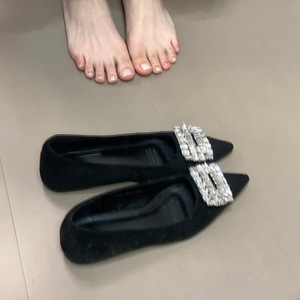 <span class=keywords><strong>Scarpe</strong></span> Eleganti da Sera Invernali Leggere con Tacco Interno, Fibbia Quadrata con Strass, Punta Affusolata e Stile Raffinato - Product Image 4