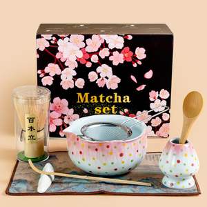 Juego de Matcha Niden, Tazón de Porcelana con Degradado Rosa, Filtro y 100 Varillas de Batido, Origen Dehua, Calidad de Primera Clase para la Ceremonia del Té - Product Image 5