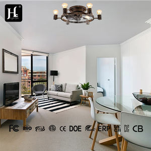 Ventilateur de plafond avec lumière CE, élégant, noir, installation encastrée, 19 pouces, petit ventilateur de plafond avec lumière - Product Image 3