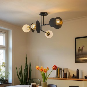 Lampe à suspension d'art en fer boule de verre avec design minimaliste, chambre à coucher, bureau, café, luminaires décoratifs - Product Image 5