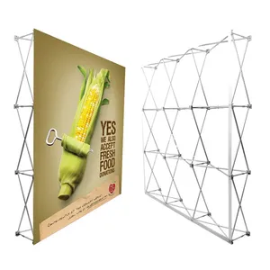 8ftx10ft Custom Pop up Display Stand with Aluminum Fabric Backdrop Wall Outdoor Advertising Tension Fabric Material Exhibitions