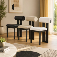Chaises de restaurant MULIGNA, coussin lavable, revêtement en lin, chaise de salle à manger avec sièges en bois, adaptée aux cafés, hôtels, salles à manger
