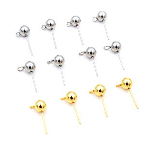 Composant de bijoux en acier inoxydable pour DIY : Breloques à suspendre, perles sphériques de diamètres variés, tiges de boucles d'oreilles <span class=keywords><strong>avec</strong></span> crochet - Product Image 5