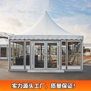 Pyramid <b>Tent</b> 5x5m Outdoor Event <b>Canopy</b> With Arched Windows Four-season Use Polyester Fabric - Product Image 5