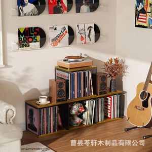 Nouveau produit transfrontalier : support à disques vinyles de style cube, boîte de rangement empilable pour disques vinyles, armoire à disques. - Product Image 3