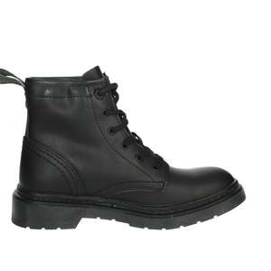 Botines de mujer de cuero negro con cordones estilo trabajo - Product Image 4