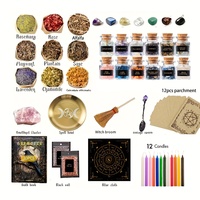 Lot de 89 articles pour sorcières, cristaux de pierres naturelles, pierres précieuses artificielles en vrac, bougies aux fleurs séchées