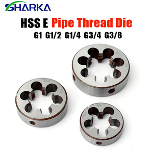 SHARKA G1/2 G1/4 G1/8 G3/8 Machos de roscar de acero aleado para roscado redondo, machos de roscar para tuberías estándar con rosca derecha, machos de roscar de estría recta - Product Image 1
