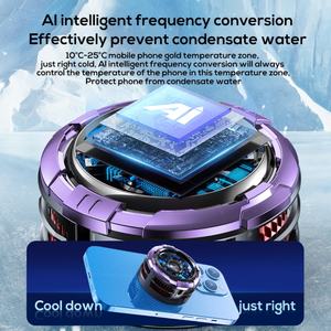 MEMO CX08 Phone <b>Cooler</b> <b>Fan</b> AI Temperature Regulation Can Freeze 2 Modes RGB Light Phone <b>Cooler</b> for Gaming IOS Android - Product Image 2