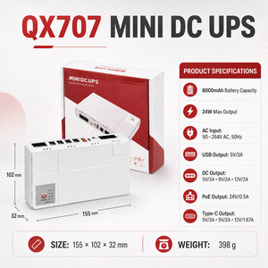 Mini onduleur DNXT 5V/9V/12V 24W, alimentation de secours 24V PoE/LAN, mini onduleur pour routeur WiFi, batterie externe 8000mAh, modem pour routeur WiFi - Product Image 2