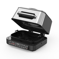 Friteuse à air multifonctionnelle électrique numérique sans fumée en acier inoxydable 8L avec surface antiadhésive pour usage domestique et en camping-car