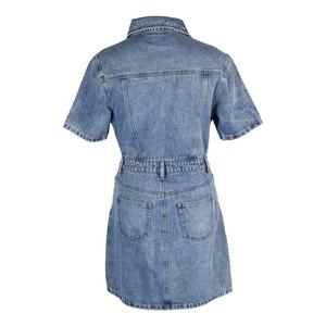 Vestido Midi Informal de Mezclilla para Mujer, Lavado Claro, Estilo Simple para el Verano - Product Image 2