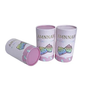 Eco Friendly Custom Made Cardboard Cylinder Sleeve Paper Tube for Single Bath Bomb Packaging Box with Private Label