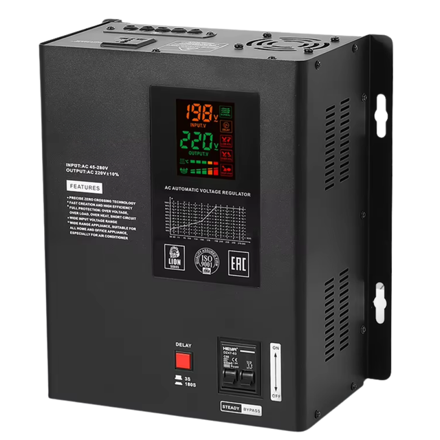 Single Phase 10kVA AC Relay Stabilizer-Wall-Mounted Automatic Voltage Regulator for Home & Shop Use