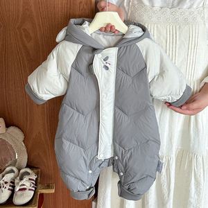 Mamelucos de invierno para niños pequeños, pijamas con cremallera y pies para bebés, monos de una pieza, monos, peleles lisos para bebés - Product Image 4