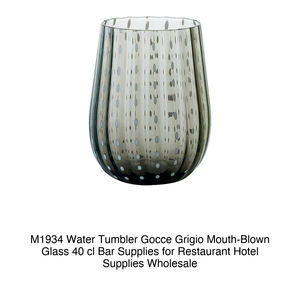 Grey Drops <b>Water</b> Tumbler 40 cl Mouth-Blown Glass H 10 cm Ø 8.3 cm M1934 - Product Image 2
