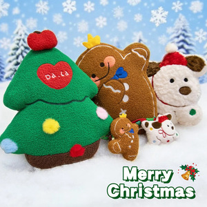 Cuscino Decorativo Natalizio a Forma di Albero di Natale e Omino di Pan di Zenzero, in Peluche Corto e Cotone PP, per Divano e Finestra, Ideale per Bambine - Product Image 3